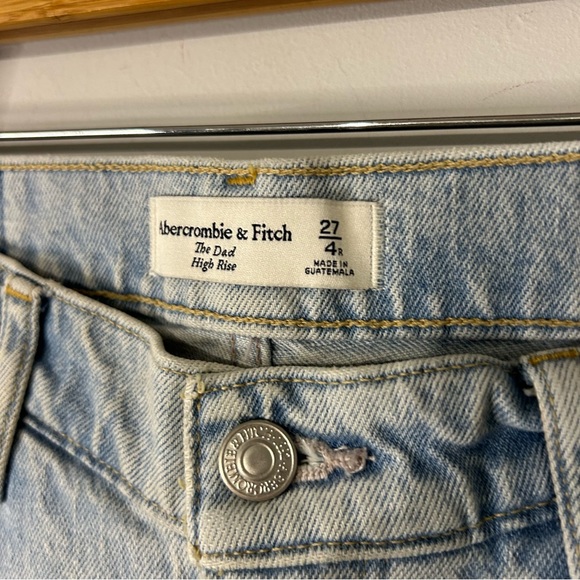 Abercrombie & Fitch Light Wash High Rise Dad Jeans with Side Slits - Picture 5 of 5